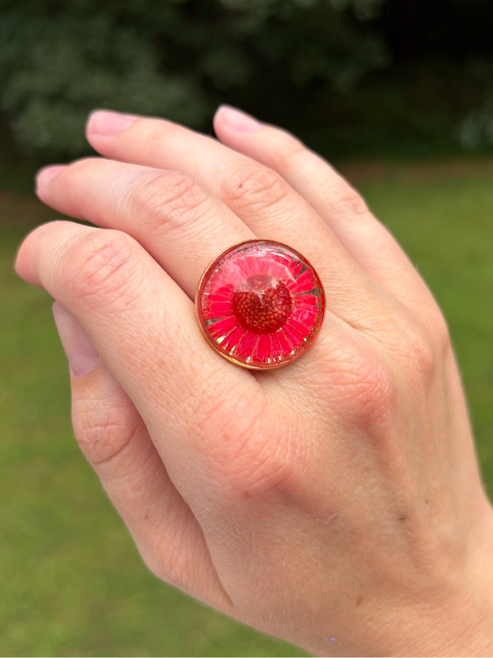R1 Handmade Pressed Flower Adjustable Ring